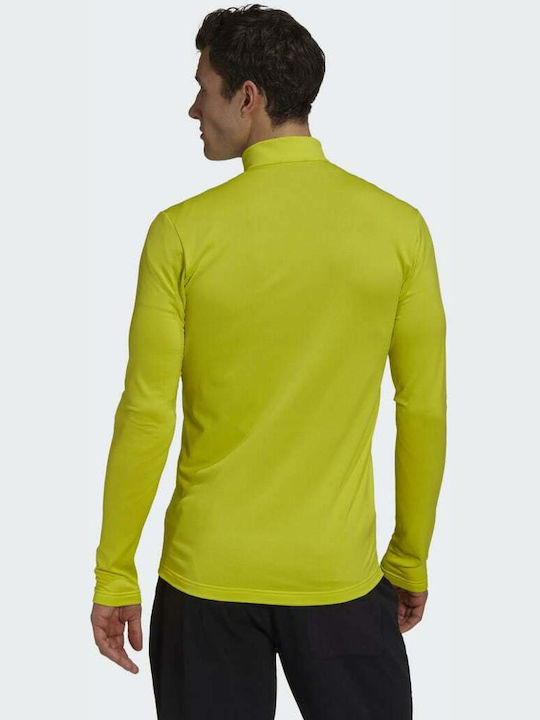Adidas Terrex Multi Primegreen Ανδρική Ζακέτα Fleece με Φερμουάρ Κίτρινη