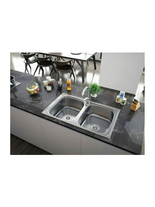 Karag Drop-In Sink Inox Satin W80xD50cm Silver