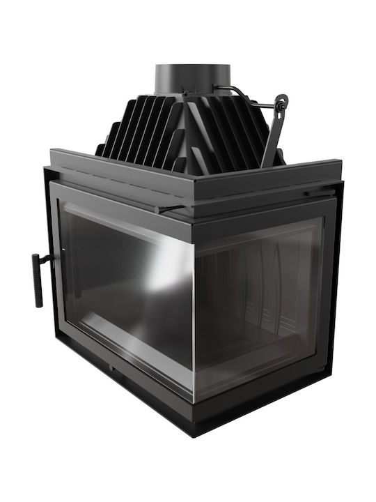 Kratki Simple Z S P BS Ενεργειακό Τζάκι Ξύλου 16kW Δεξιά Γωνία με Ανοιγόμενη Πόρτα