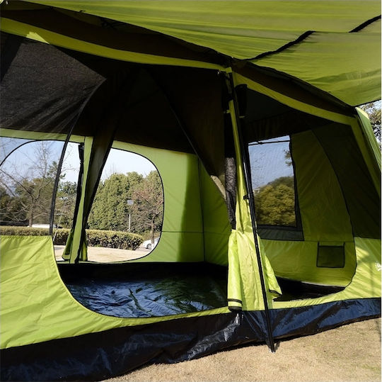 Outsunny Σκηνή Camping Κίτρινη 3 Εποχών για 8 Άτομα 410x310x225εκ.