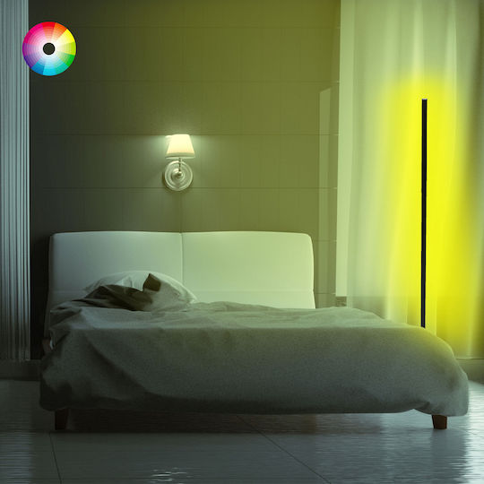 HomeMarkt LED Stehleuchte H120xB30cm. mit RGB Licht Schwarz