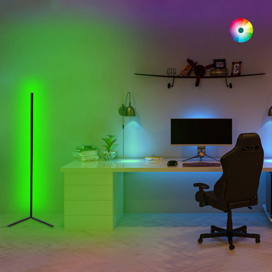 Freebox LED Подова Лампа В120xД30см. с RGB Светлина Черен