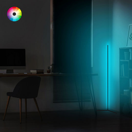 Freebox LED Подова Лампа В120xД30см. с RGB Светлина Черен