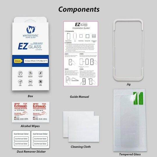 Whitestone Dome EZ Full Face Tempered Glass (iPhone 12 Pro Max)