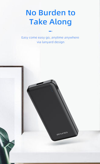 Awei P3K Power Bank 5000mAh 12W с USB-A порт Черен
