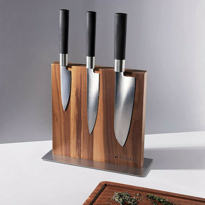 Navaris Double Sided Wooden Magnetic Knife Holder Magnetic Knives Stand Wooden