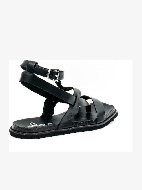 Rodas 007 Sandale Casual Damă de Piele Anatomici Negru