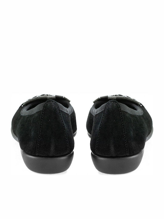 159074 Wildleder Damen Ballerinas in Schwarz Farbe