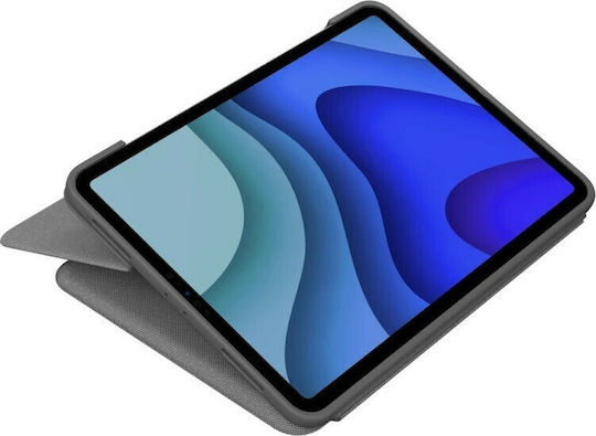 Logitech Folio Touch Flip Cover με Πληκτρολόγιο στα Αγγλικά UK Γκρι (iPad Air 2020/2022)