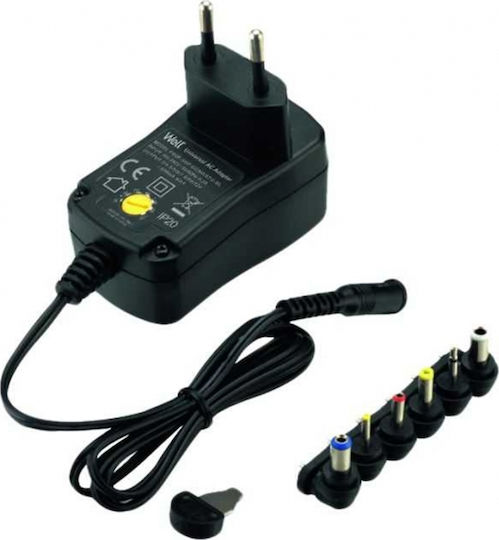 Well Universal Τροφοδοτικό Ρυθμιζόμενης Τάσης 12V 0.6A με Ισχύ 7W με σετ βυσμάτων (PSUP-SMP-600MA)
