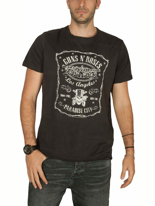 Amplified L.A. Paradise City T-shirt Guns N' Roses Γκρι Βαμβακερό Ανθρακί Amplified L.A. Paradise City T-shirt Guns N' Roses Γκρι Βαμβακερό Ανθρακί