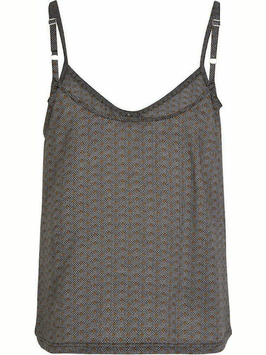 Women's Sports Top with Spaghetti Straps with V-Neck Yellow
