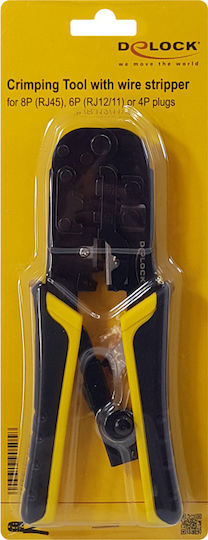 DeLock Πρέσα Ακροδεκτών Δικτύου RJ12, RJ11, RJ45 με Απογυμνωτή (Μήκος 180mm)