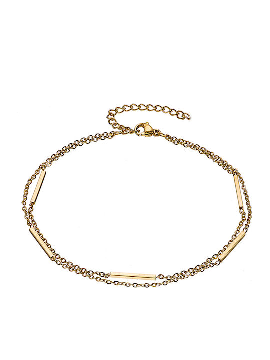 Oxzen Bracelet Anklet Chain made of Steel Gold Plated