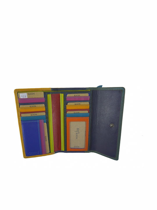 Large Leather Women's Wallet Classic Green/Yellow