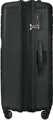 American Tourister Sunside Spinner Exp Large Travel Suitcase Hard Black with 4 Wheels Height 77cm