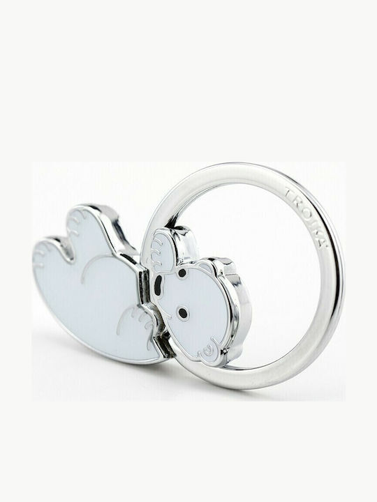 Troika Metallic White Keychain