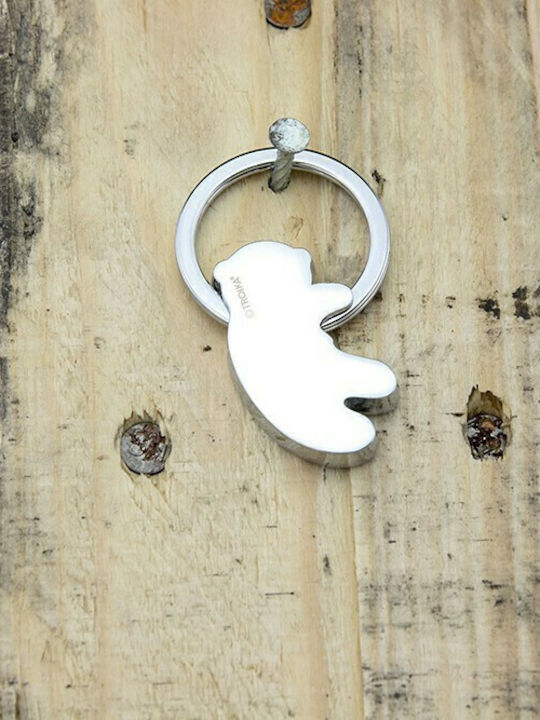 Troika Metallic White Keychain