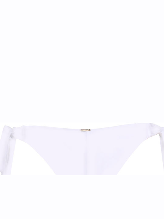 Bikini Brazilia cu șnururi Alb