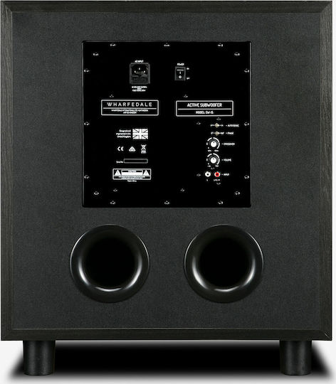 Wharfedale SW-15 S019.31730 Kabellos Aktiv Subwoofer mit Lautsprecher 15" 400W Schwarz Schwarz