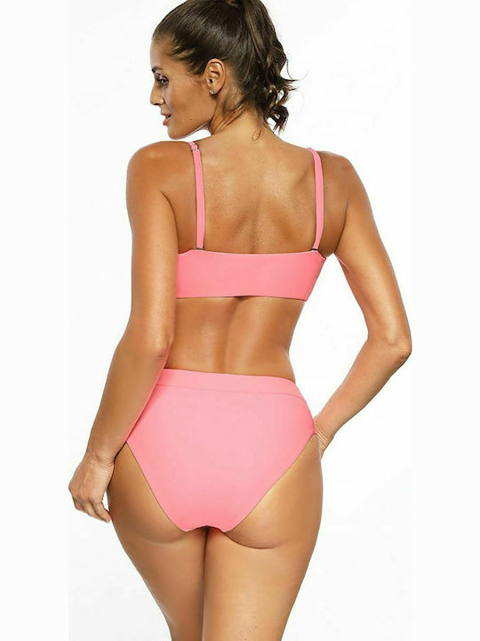 Marko Rachela M-614 Set Bikini Μπουστάκι Ψηλόμεσο Ροζ