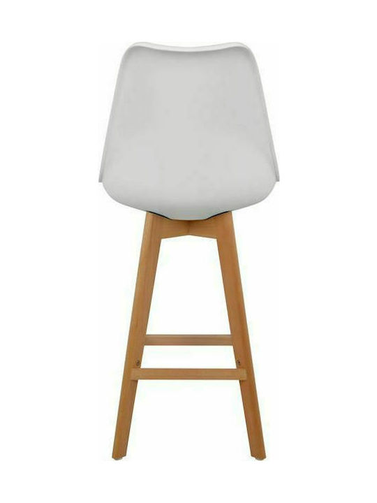 Stool Bar with Backrest made of Polypropylene Vegas White 48x58x105cm