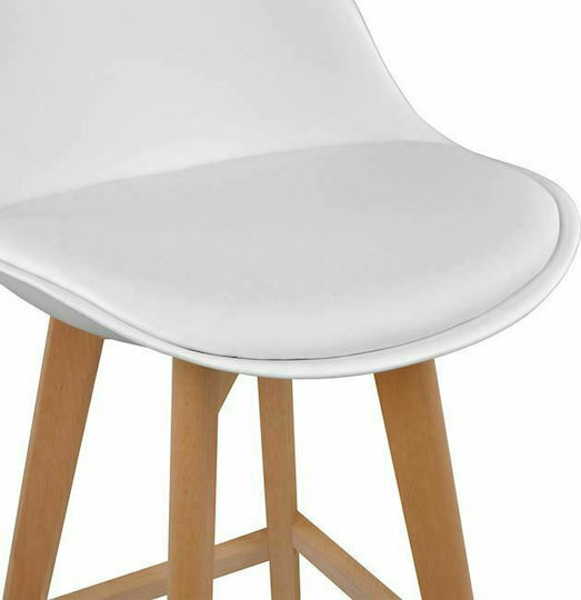 Stool Bar with Backrest made of Polypropylene Vegas White 48x58x105cm