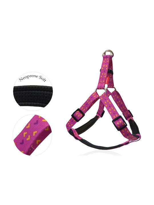 Pet Interest Dog Harness Motivo Rosa Fuchsia Small 16mm x 35-55cm 32752