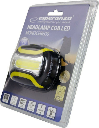 Esperanza Lanternă Frontală LED cu Luminozitate Maximă 100lm Monoceros Galben