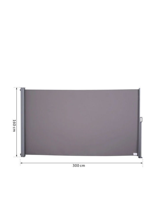 Outsunny Seitenrolloschatten Garten Gray 3x1.6m