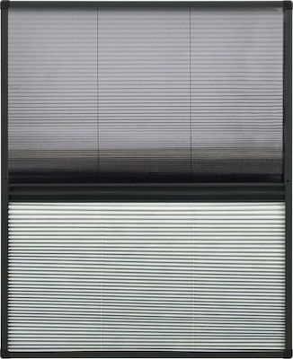 vidaXL Moskitonetz Fenster Plissiert Schwarz aus Fiberglas 80x60cm 148682