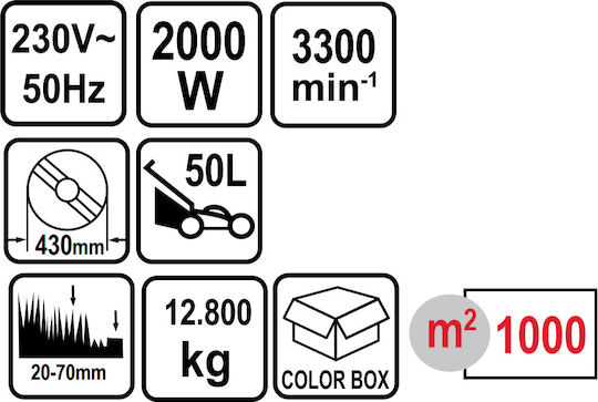 Raider RD-LM34 Lawn Mower Electric 2000W