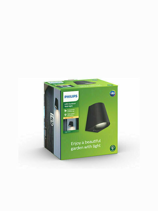 Philips Επιτοίχιο Εξωτερικό Σποτ LED IP44 3W με Θερμό Λευκό Φως