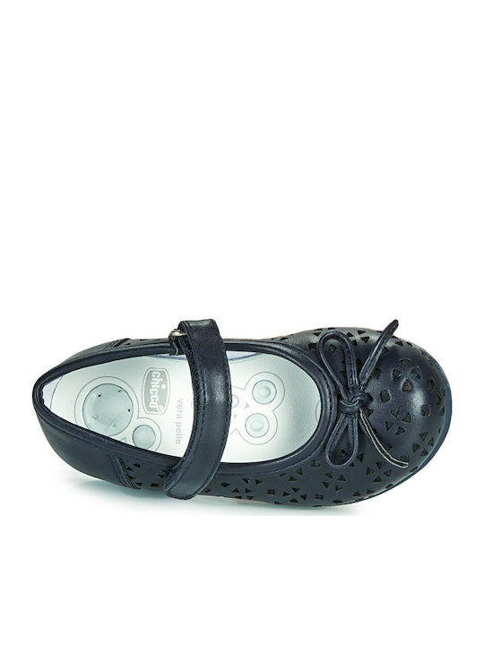 Kids Ballerinas Cary with Hoop & Loop Closure Blue