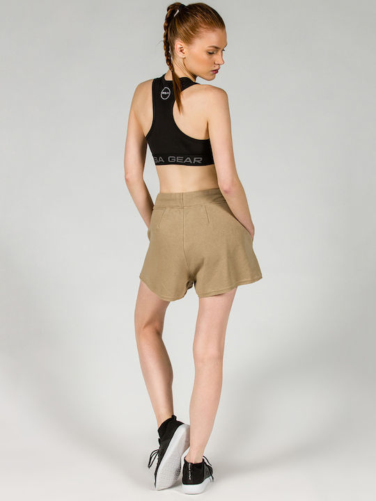 Organic Falten Damen-Shorts Beige