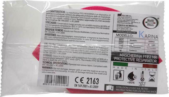 Brand Italia Karina L4 4ply NR Protective Mask FFP2 Fuchsia BR150-20 10pcs