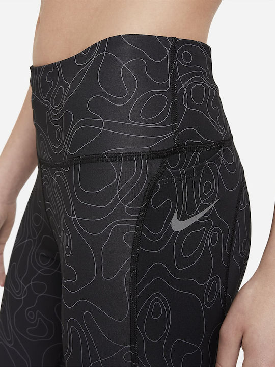 Dri-Fit FAST RUN DIVISION Running Γυναικείο Capri Κολάν Μαύρο