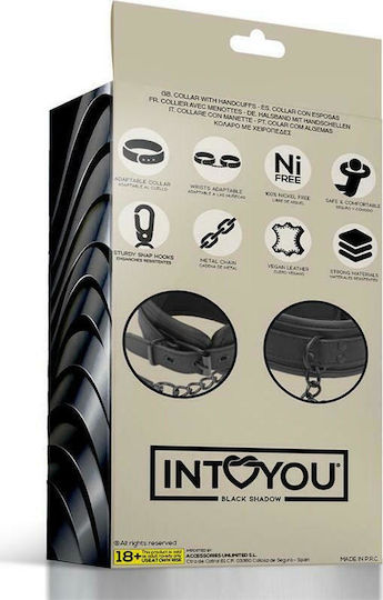 IntoYou Collar & Hand Cuffs Set Vegan Leather Σετ για Δέσιμο Λαιμού & Άκρων σε Μαύρο Χρώμα
