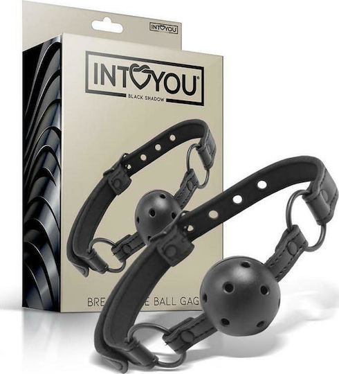 IntoYou Adjustable Breathable Ball Gag Намордник в Черен Цвят