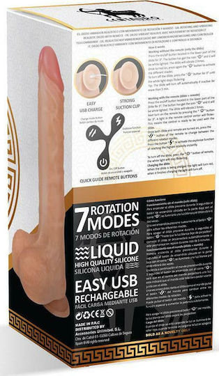 Centauro Centauro Magnus 2.0 Version Rotating & Vibrating Realistic Dildo Ρεαλιστικός Δονητής με Remote Control 20cm Flesh