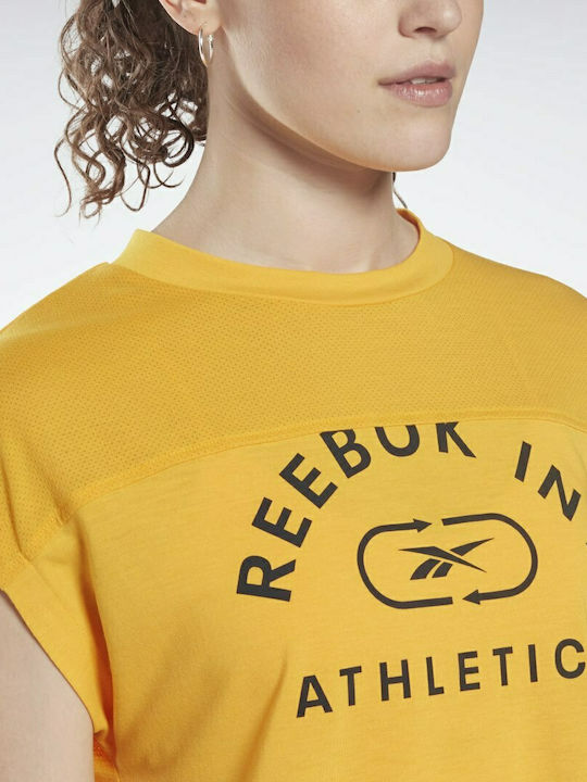 Reebok Workout Ready Supremium Women's Athletic T-shirt Semi Solar Gold