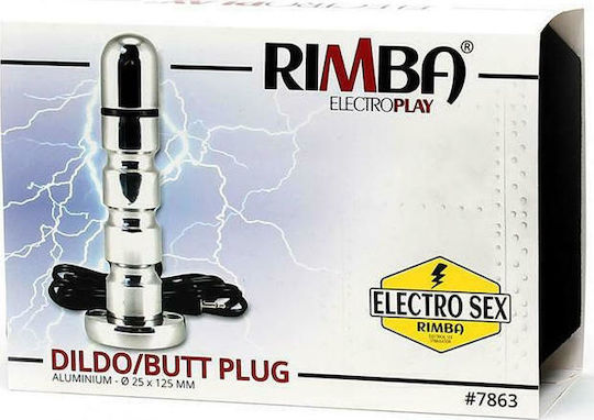 Rimba Electro Play Dildo Butt Plug Анално дилдо Сребрист 25см