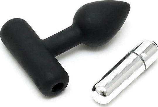 Rimba Latex Play Butt Plug Vibrating Bullet Anal Plug mit Vibration Black