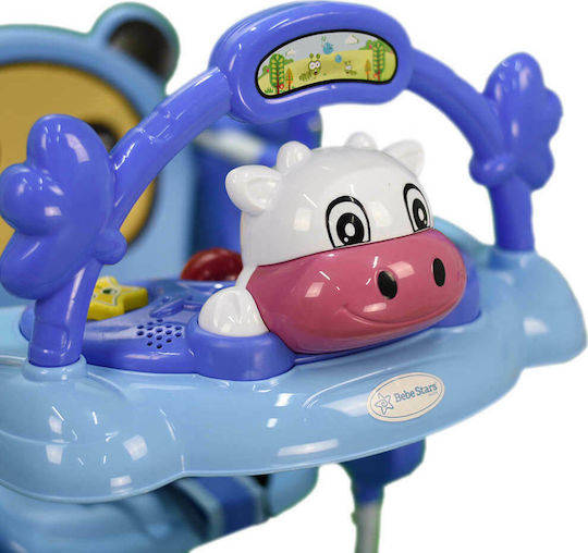 Bebe Stars Swing Set with Foldable Base with Protector Metal Cow for 1.5+ Years Blue