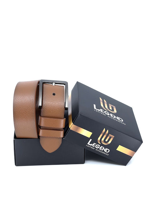 LGD-1757-A Wide Men's Belt Leather Tabac Brown