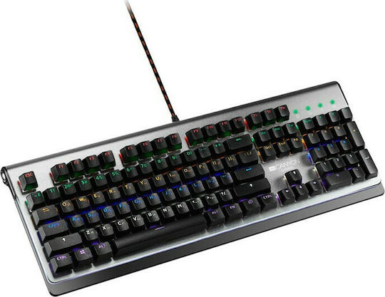 Canyon Interceptor Гейминг Механична Клавиатура с Outemu Red суичове и RGB подсветка (Английски US) Сребрист