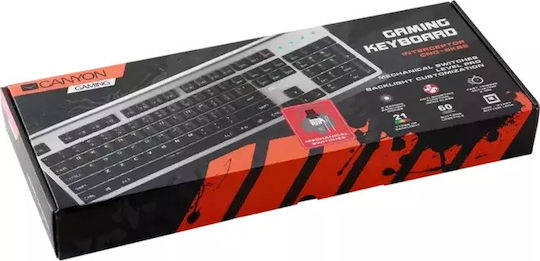 Canyon Interceptor Гейминг Механична Клавиатура с Outemu Red суичове и RGB подсветка (Английски US) Сребрист
