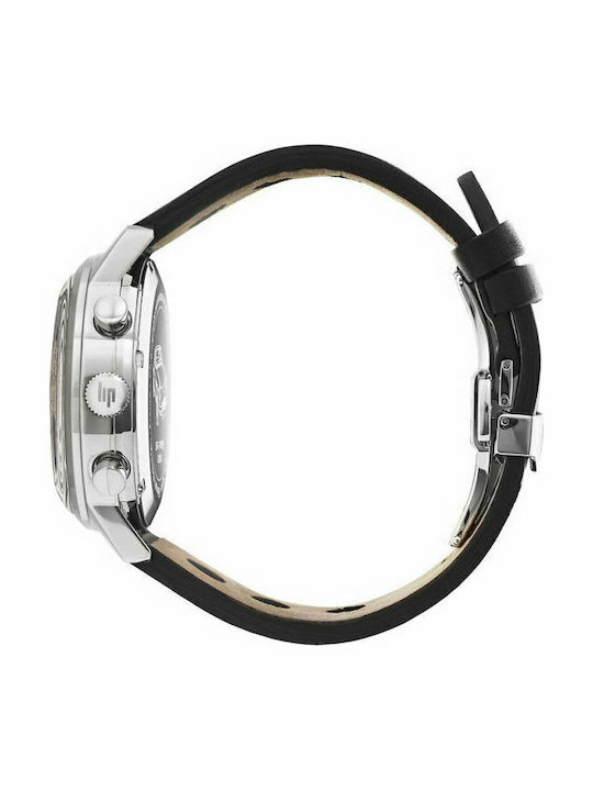 Lip Watches Ralley Panda Men's Watch 42mm Chronograph Automatic with Black Leather Strap