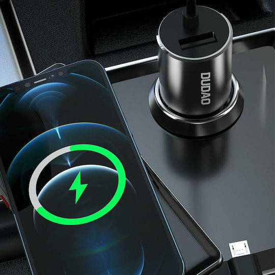 Dudao R5ProN Încărcător Auto 17W 3.4A cu un Port: 1xUSB împreună cu Cablu Lightning / Micro-USB / Type-C Negru Culoare