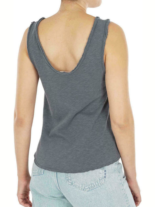 American Vintage SON29G Women's Summer Blouse Sleeveless Gray SON29GG